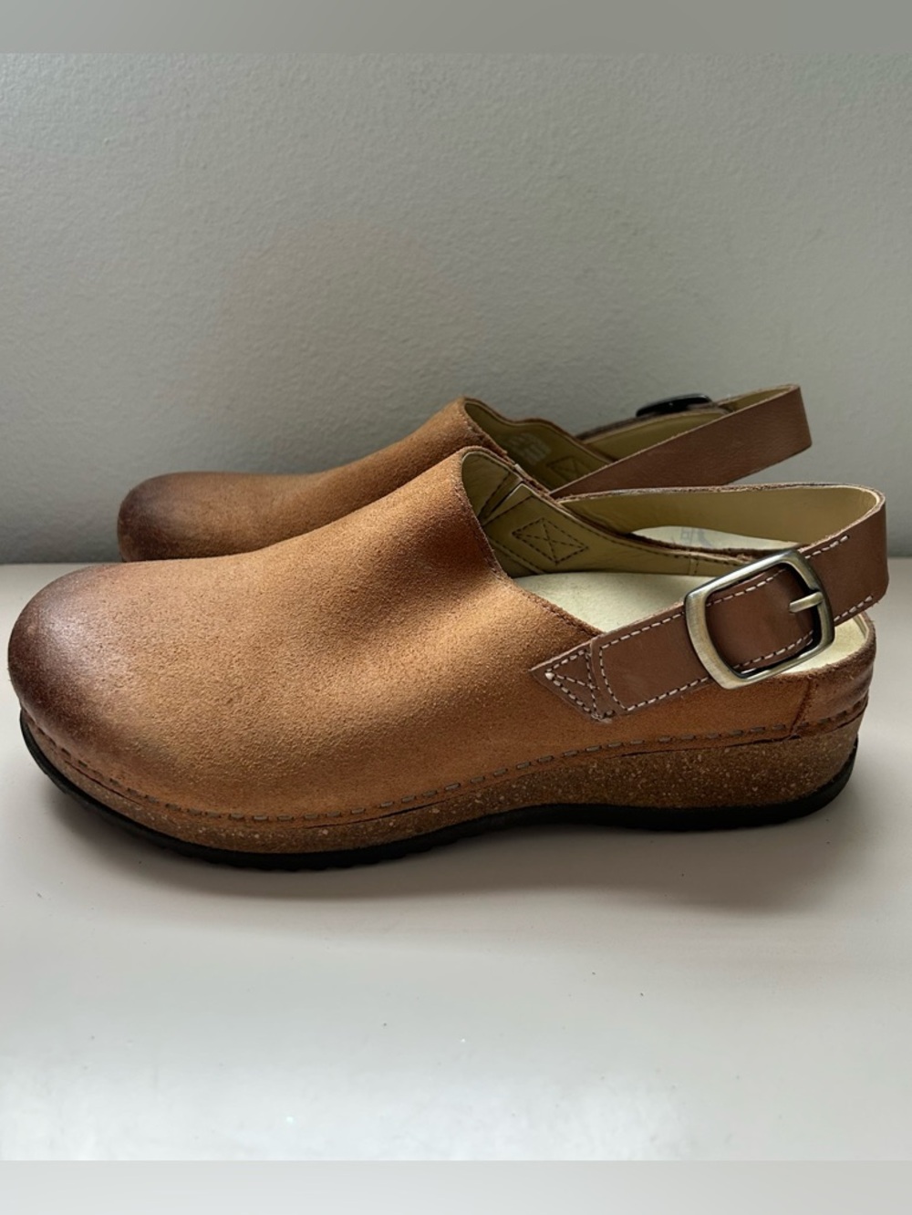 Dansko Merrin Slingback Clog Tan Suede Women's EU 39/ US 8.5-9
